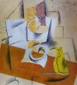 Composition Bol de fruit et poire tranchée 1913 Cubisme